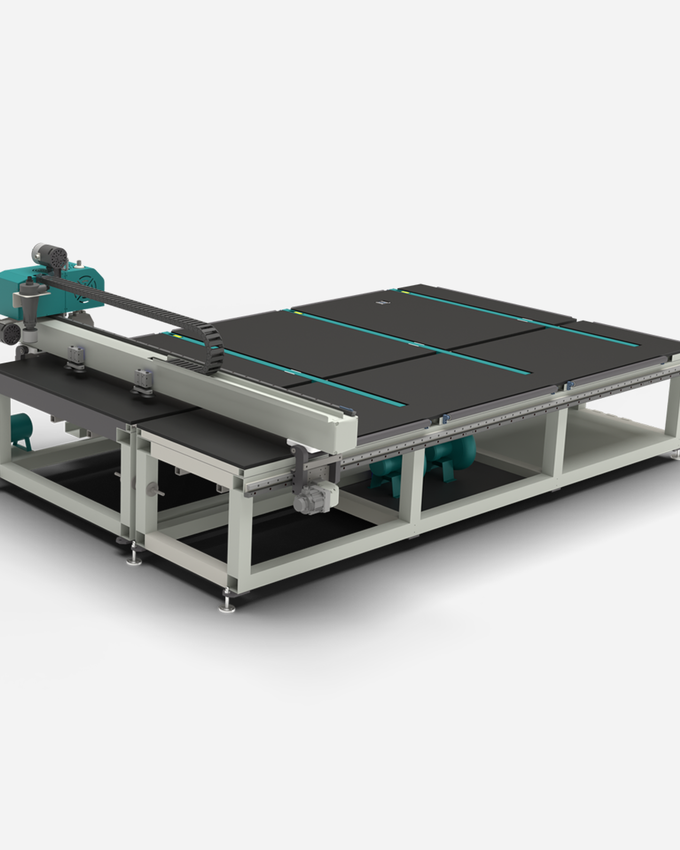 Tilting function of partial elements of the cutting table