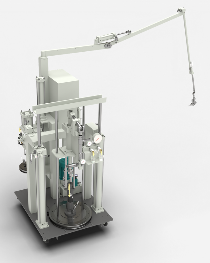 Separate hardener and base pumps